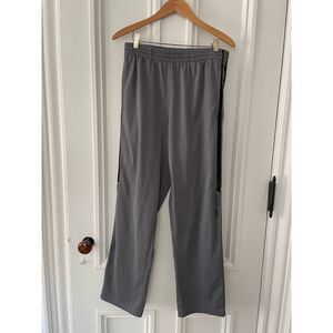 Mens tek gear gray with black stripe track pants M